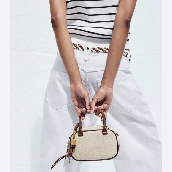 Zara Cream and Brown Mini Bag - Picture 1 of 8